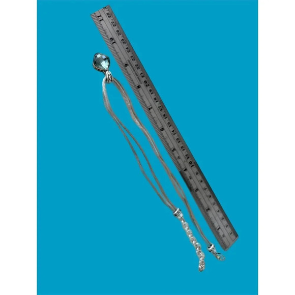 Brighton Venus Rising Necklace Silver Cord 18" Blue Crystal Pendant Retired - Picture 3 of 4